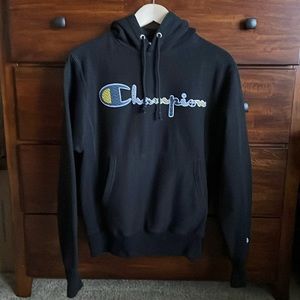 Men’s Champion Embroidered Logo Reverse Weave Hooded Sweatshirt Size Small